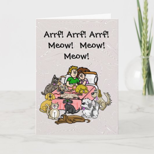 Animal Lover Couple Romantic Greycard Karte (Vorderseite)
