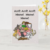 Animal Lover Couple Romantic Greycard Karte (Gelbe Blume)