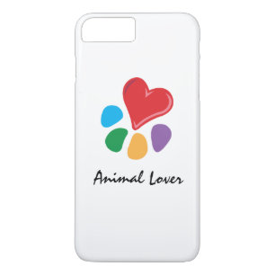 Animal Lover_Heart-Paw_Liebe Ihre Haustiere! iPhone 8 Plus/7 Plus Hülle