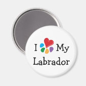 Animal Lover_I Herz Labradors Magnet (Vorderseite/Rückseite)