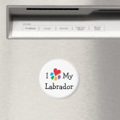 Animal Lover_I Herz Labradors Magnet (In Situ (Geschirrspüler))