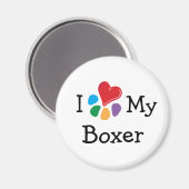 Animal Lover_I Herz Mein Boxer Magnet (Vorderseite/Rückseite)