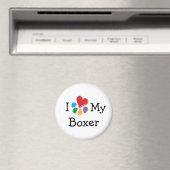 Animal Lover_I Herz Mein Boxer Magnet (In Situ (Geschirrspüler))