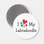 Animal Lover_I Herz mein Labradoodle Magnet (Vorderseite/Rückseite)