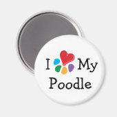 Animal Lover_I Herz mein Poodle Magnet (Vorderseite/Rückseite)