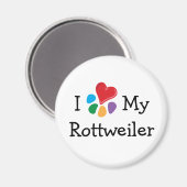 Animal Lover_I Herz Mein Rottweiler Magnet (Vorderseite/Rückseite)