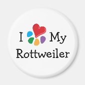 Animal Lover_I Herz Mein Rottweiler Magnet (Vorne)