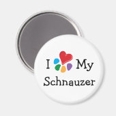 Animal Lover_I Herz Mein Schnauzer Magnet (Vorderseite/Rückseite)