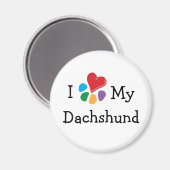 Animal Lover_I Herz Meine Dackel Magnet (Vorderseite/Rückseite)