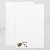 Animal Lover+paw druckt-Hund mit Zeitung Briefpapier (Vorne/Hinten)