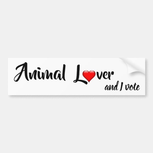 Animal Lover und ich stimmen ab Autoaufkleber (Vorne)