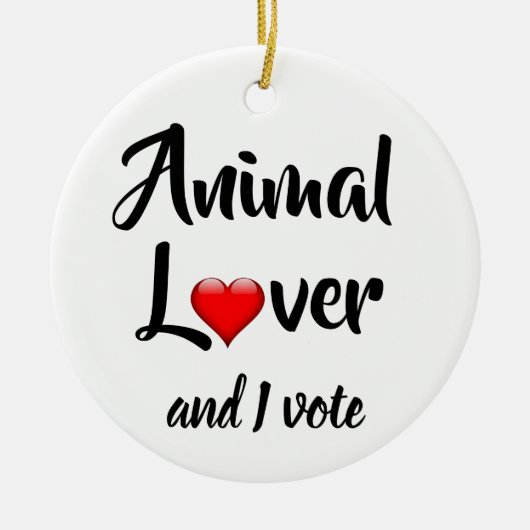 Animal Lover und ich stimmen ab Keramik Ornament (Vorne)
