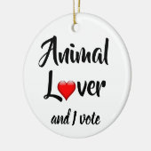 Animal Lover und ich stimmen ab Keramik Ornament (Links)