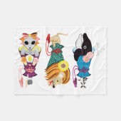 Animal megaphone ... fish, cat, girl (remake) fleecedecke (Vorderseite (Horizontal))