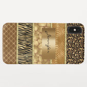 Animal Mixed Gold Zebra Giraffe Schlangenfelle Case-Mate iPhone Hülle (Rückseite (Horizontal))