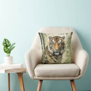Animal Nature Tiger Bamboo Kissen