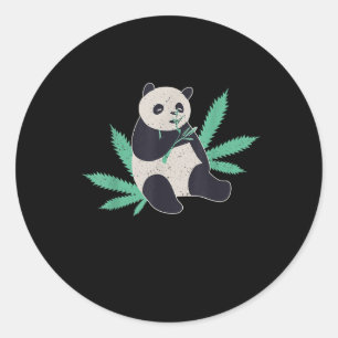 Animal Panda Weed Stoner Geschenk Runder Aufkleber