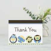 Animal Park Baby Dusche Vielen Dank Karten (Stehend Vorderseite)