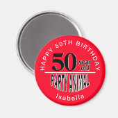 Animal Party 00 Birthday Magnet (Vorderseite/Rückseite)