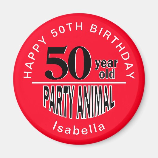 Animal Party 00 Birthday Magnet (Vorne)