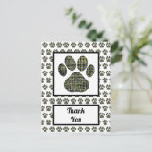 Animal Paw Dog Silhouette Vielen Dank Postkarte (Stehend Vorderseite)