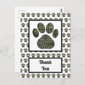 Animal Paw Dog Silhouette Vielen Dank Postkarte (Vorne/Hinten)