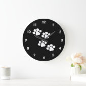 Animal Paw Prints Große Wanduhr (Zuhause)