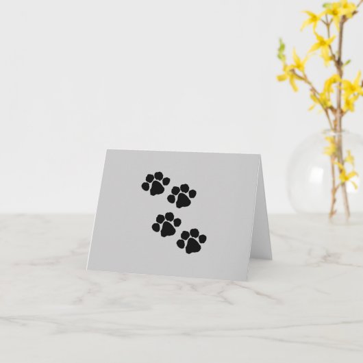 Animal Paw Prints Karte (Gelbe Blume)