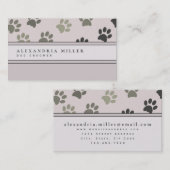 Animal Paw Prints | Rosa Visitenkarte (Vorne/Hinten)