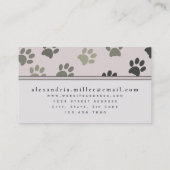 Animal Paw Prints | Rosa Visitenkarte (Rückseite)
