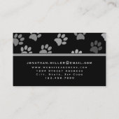Animal Paw Prints | Schwarz & Grau Visitenkarte (Rückseite)