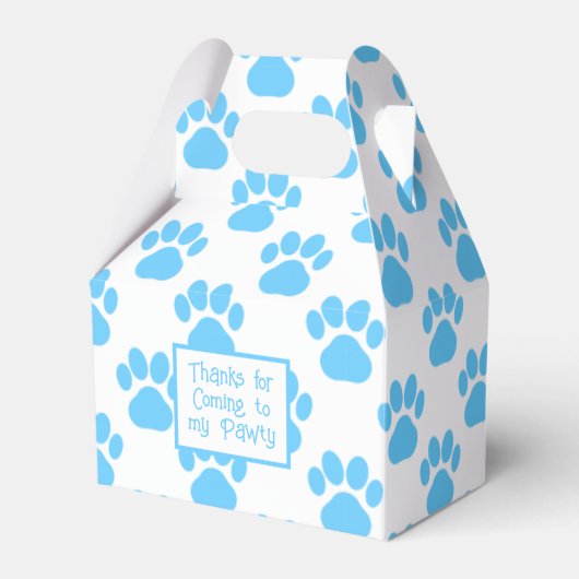 Animal Paw Silhouette Blue Pool Pawty Paper Geschenkschachtel (Vorderseite)