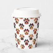 Animal Paw Silhouette Erntedank Pawty White Pappbecher (Links)