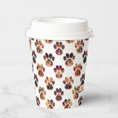 Animal Paw Silhouette Erntedank Pawty White Pappbecher (Rechts)