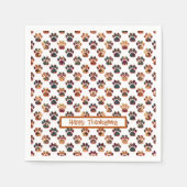 Animal Paw Silhouette Erntedank Pawty White Serviette (Vorderseite)