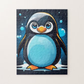 Animal Penguin Blue Niedlich Puzzle (Vertikal)