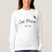 Animal Pet Lover Black Script Personalized Cat Mom Sweatshirt (Vorderseite)