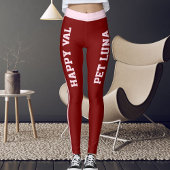 Animal Pet Lovers Happy Valentine's Day Red Custom Leggings