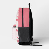 Animal Pink Flamingo Kids Name Bedruckter Rucksack (Rechts)
