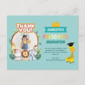 Animal Preschool Foto Abschluss Vielen Dank Postkarte (Vorderseite)