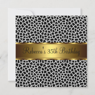Animal Print 35. Elegante Geburtstagsparty Einladung