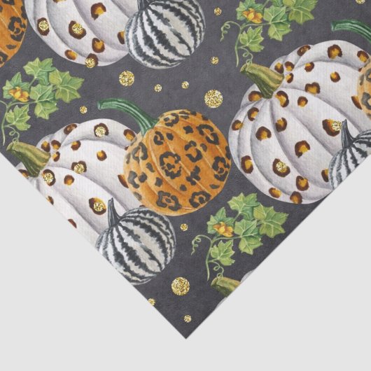 Animal Print Autumn Pumpkins Seidenpapier (Ausschnitt)