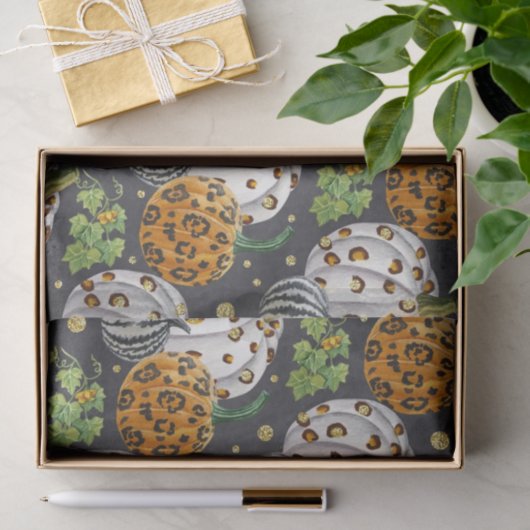 Animal Print Autumn Pumpkins Seidenpapier (Geschenk)