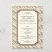 Animal Print Birthday Party Einladung (Schokolade) (Vorne/Hinten)