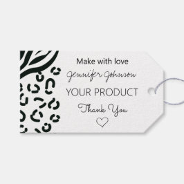 Animal Print Black and White Gift Tags Geschenkanhänger