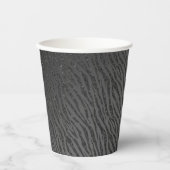 Animal Print Black Glitzer Glam Pappbecher (Vorderseite)