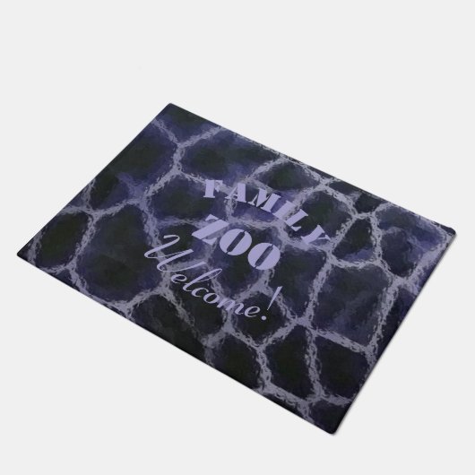 Animal Print Blue Fußmatte (Schrägansicht)