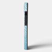 Animal Print Blue Glitzer Glam Case-Mate iPhone Hülle (Rückseite / Links)