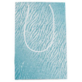 Animal Print Blue Glitzer Glam Mittlere Geschenktüte (Vorderseite)