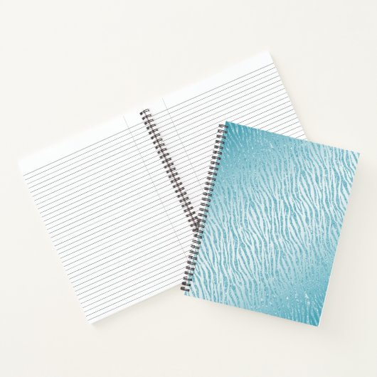 Animal Print Blue Glitzer Glam Notizblock (Innenseite)